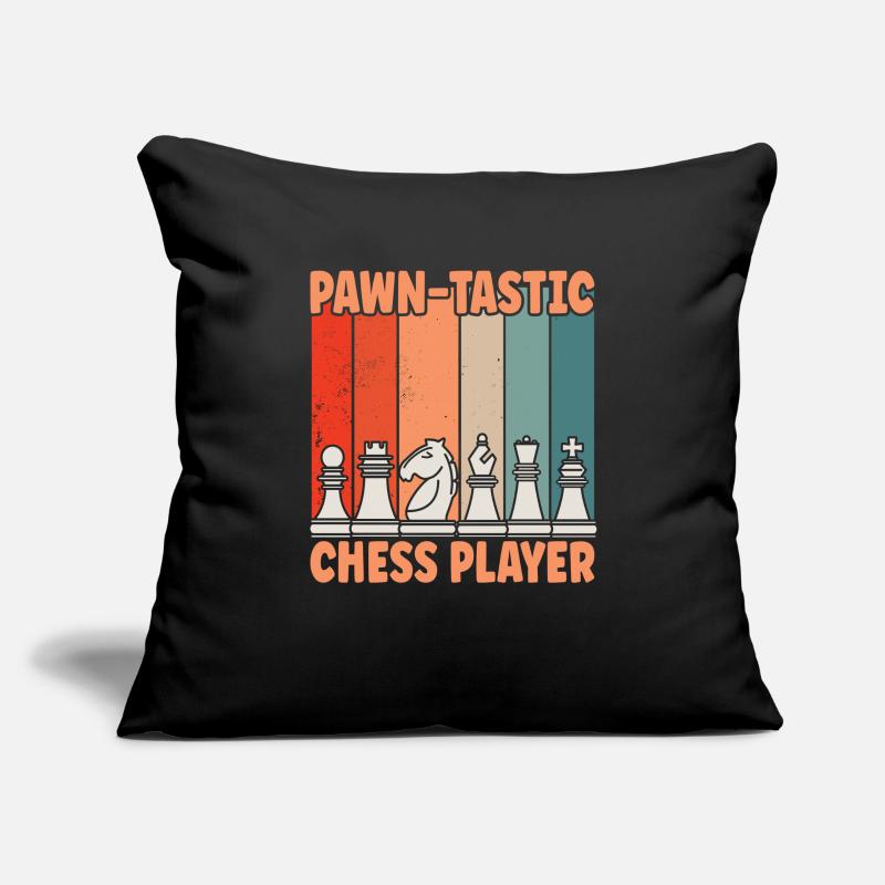 Échecs Pawn-tastic Housse de coussin décorative 45 x 45 cm