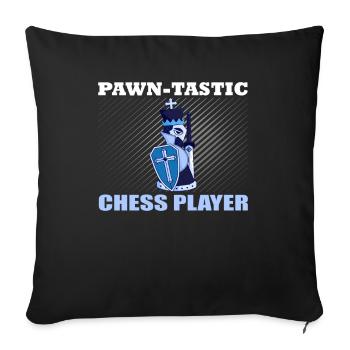 Chess Pawn-tastic - Sofa pillowcase 17,3'' x 17,3'' (45 x 45 cm) - black - Front