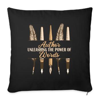 Autor Power Of Words - Sofakissenbezug 45 x 45 cm - Schwarz - Vorne