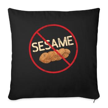 No Sesame Allergy Awareness Warning Allergic - Sofakissenbezug 45 x 45 cm - Schwarz - Vorne