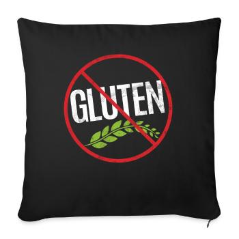Pas de mise en garde contre les allergies au gluten Allergique - Housse de coussin décorative 45 x 45 cm - noir - Devant