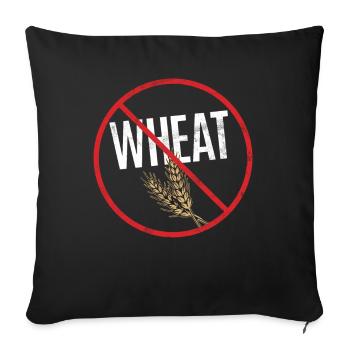 Pas d’avertissement de sensibilisation à l’allergie au blé Allergique - Housse de coussin décorative 45 x 45 cm - noir - Devant
