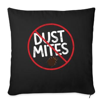 No Dust Mites Allergy Awareness Warning Allergic - Sofa pillowcase 17,3'' x 17,3'' (45 x 45 cm) - black - Front