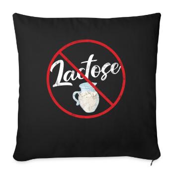 No Lactose Allergy Awareness Warning Allergic - Sofakissenbezug 45 x 45 cm - Schwarz - Vorne