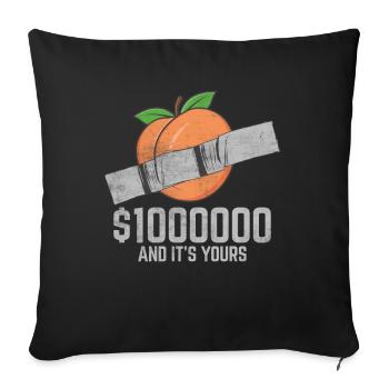 Ruban adhésif pêche amateur de fruits citation drôle - Housse de coussin décorative 45 x 45 cm - noir - Devant