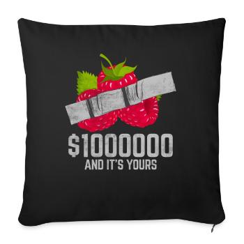 Duct Tape Raspberry Fruit Lover Funny Quote - Sofakissenbezug 45 x 45 cm - Schwarz - Vorne