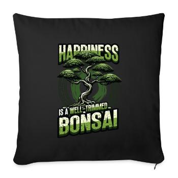 Japanese Bonsai - Sofa pillowcase 17,3'' x 17,3'' (45 x 45 cm) - black - Front