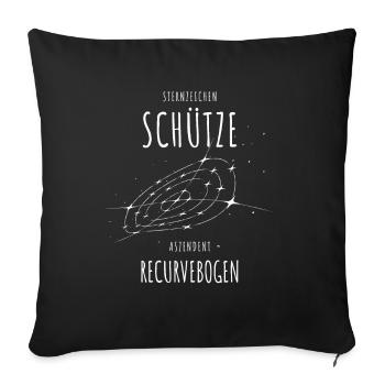 Sternzeichen Schütze Aszendent Recurvebogen - Sofakissenbezug 45 x 45 cm - Schwarz - Vorne