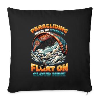 Skydiving Parachute Skydiving Paragliding - Sofa pillowcase 17,3'' x 17,3'' (45 x 45 cm) - black - Front