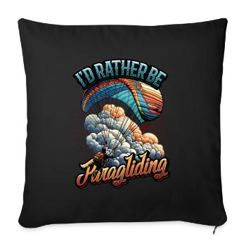Skydiving Parachute Skydiving Paragliding - Sofa pillowcase 17,3'' x 17,3'' (45 x 45 cm) - black - Front