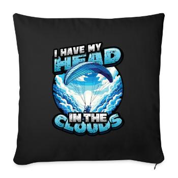 Skydiving Parachute Skydiving Paragliding - Sofa pillowcase 17,3'' x 17,3'' (45 x 45 cm) - black - Front