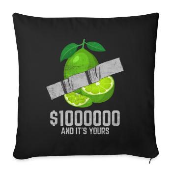 Duct Tape Lime Fruit Lover Funny Quote - Sofa pillowcase 17,3'' x 17,3'' (45 x 45 cm) - black - Front