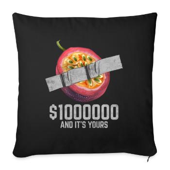 Ruban adhésif fruit de la passion amateur de fruits citation drôle - Housse de coussin décorative 45 x 45 cm - noir - Devant