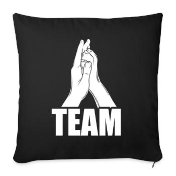 Hand + Dog Paw - High Five - Dog Fan - Sofa pillowcase 17,3'' x 17,3'' (45 x 45 cm) - black - Front
