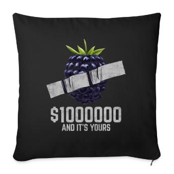 Ruban adhésif sureau Fruit amant citation drôle - Housse de coussin décorative 45 x 45 cm - noir - Devant