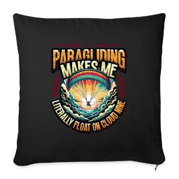 Skydiving Parachute Skydiving Paragliding - Sofa pillowcase 17,3'' x 17,3'' (45 x 45 cm) - black - Front
