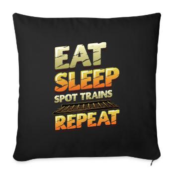 Trainspotting Train Lovers Trains - Sofa pillowcase 17,3'' x 17,3'' (45 x 45 cm) - black - Front