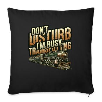 Trainspotting Train Lovers Trains - Sofa pillowcase 17,3'' x 17,3'' (45 x 45 cm) - black - Front