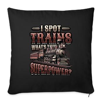 Trainspotting Train Lovers Trains - Sofa pillowcase 17,3'' x 17,3'' (45 x 45 cm) - black - Front