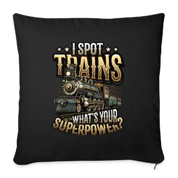 Trainspotting Train Lovers Trains - Sofa pillowcase 17,3'' x 17,3'' (45 x 45 cm) - black - Front