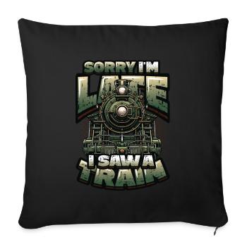 Trainspotting Train Lovers Trains - Sofa pillowcase 17,3'' x 17,3'' (45 x 45 cm) - black - Front