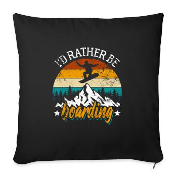 Snowboard - Je préfère faire du snowboard - Snowboarder - Housse de coussin décorative 45 x 45 cm - noir - Devant