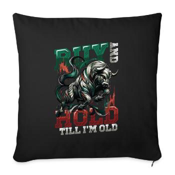 Financial Freedom Actions Investisseur Marché boursier - Housse de coussin décorative 45 x 45 cm - noir - Devant