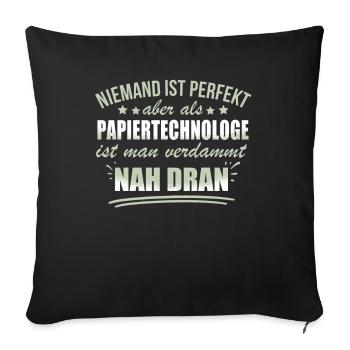Lustige Papiertechnologe Arbeit Papierherstellung - Sofa pillowcase 17,3'' x 17,3'' (45 x 45 cm) - black - Front