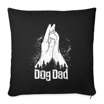 Dog Dad - Hand + Dog Paw - High Five - Sofa pillowcase 17,3'' x 17,3'' (45 x 45 cm) - black - Front