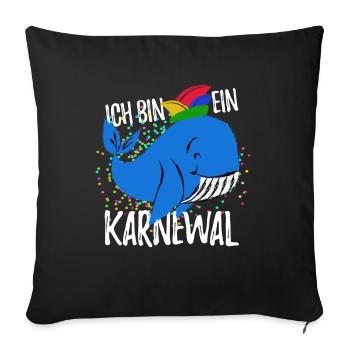 Ich bin ein Karnewal - Fasching + Konfetti Spruch - Sofakissenbezug 45 x 45 cm - Schwarz - Vorne
