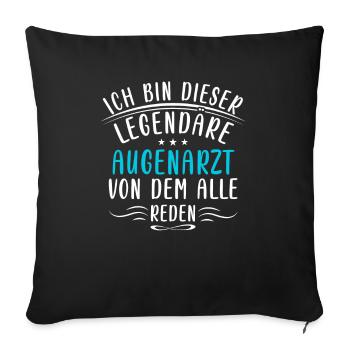 Lustige Augenarzt Sprüche Sehkraft Brille Augen - Housse de coussin décorative 45 x 45 cm - noir - Devant