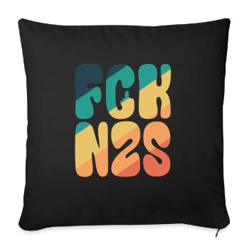 FCK NZS - Gegen Rechts - Nie wieder ist jetzt - Sofakissenbezug 45 x 45 cm - Schwarz - Vorne