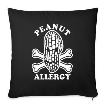 Allergie aux arachides - Allergique aux arachides - Housse de coussin décorative 45 x 45 cm - noir - Devant