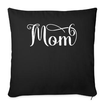 Mom6 Maman de 6 Maman de Six Enfants Cadeaux - Housse de coussin décorative 45 x 45 cm - noir - Devant