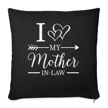 J’aime ma mère en bas fils en beaux-arts cadeaux - Housse de coussin décorative 45 x 45 cm - noir - Devant