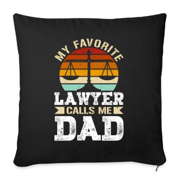 Mon avocat préféré m’appelle papa avocat cadeaux - Housse de coussin décorative 45 x 45 cm - noir - Devant