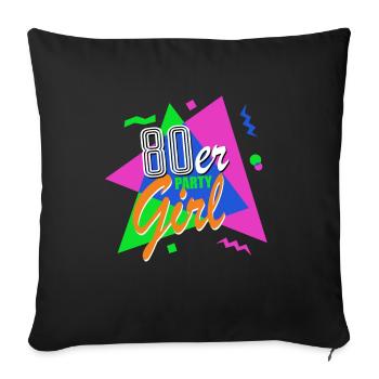 80s Party Girl - 80s - Colorful + Crazy - Sofa pillowcase 17,3'' x 17,3'' (45 x 45 cm) - black - Front