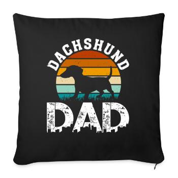 Retro Dachshund Dad Gifts for Men Fathers Day - Sofa pillowcase 17,3'' x 17,3'' (45 x 45 cm) - black - Front