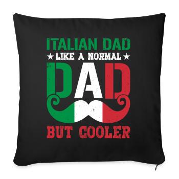Italian Dad Italy Flag Gifts for Men Father's Day - Sofa pillowcase 17,3'' x 17,3'' (45 x 45 cm) - black - Front