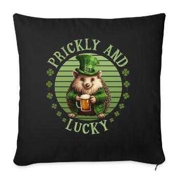 Hérisson de la Saint-Patrick - Housse de coussin décorative 45 x 45 cm - noir - Devant