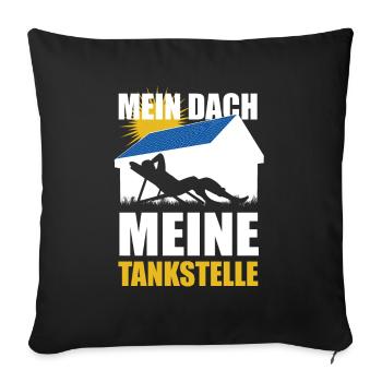 Mein Dach meine Tankstelle - Solarenergie - Sonne - Sofakissenbezug 45 x 45 cm - Schwarz - Vorne