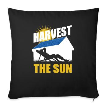 Harvest the sun - Photovoltaics - Solar energy - Sofa pillowcase 17,3'' x 17,3'' (45 x 45 cm) - black - Front