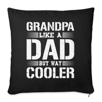 Grand-père comme un papa fête des pères grand-père cadeaux - Housse de coussin décorative 45 x 45 cm - noir - Devant