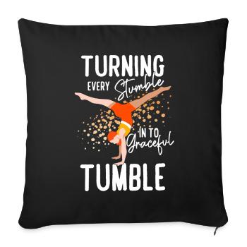 Tumbling Fitness-Akrobatik - Sofakissenbezug 45 x 45 cm - Schwarz - Vorne