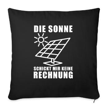 Die Sonne schickt keine Rechnung - Photovoltaik - Sofakissenbezug 45 x 45 cm - Schwarz - Vorne