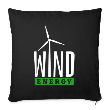 Wind Energy - I Love Wind - Wind Power - Wind Farm - Sofa pillowcase 17,3'' x 17,3'' (45 x 45 cm) - black - Front