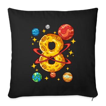 8 Birthday Space Space Astronaut 8 Years - Sofa pillowcase 17,3'' x 17,3'' (45 x 45 cm) - black - Front
