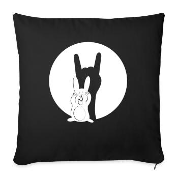 Metal Fork - Musik - Heavy Metal Hase Silhouette - Sofakissenbezug 45 x 45 cm - Schwarz - Vorne