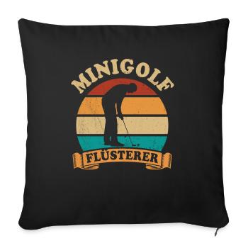 Minigolf Flüsterer - Retro - Vintage - Silhouette - Sofakissenbezug 45 x 45 cm - Schwarz - Vorne