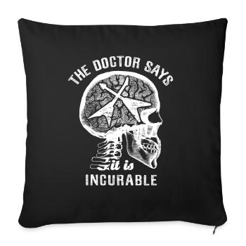 The doctor says it's incurable - electric guitar - Sofa pillowcase 17,3'' x 17,3'' (45 x 45 cm) - black - Front